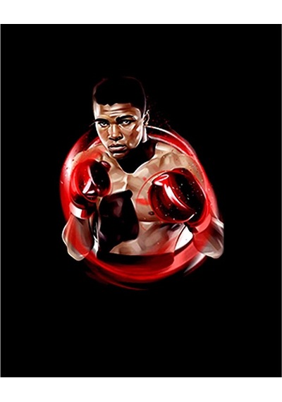 Zepplin Giyim Muhammad Ali Red Büyük Sırt Patch Yama Siyah