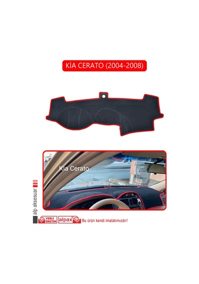 Kia Cerato 2004-2008torpido Koruma Halısı Kırmızı Kenar