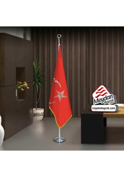 Kelime-i Tevhid Kırmızı Bayrak -ofis -makam-toplantı Odaları -direkli -saçaklı Makam Bayrağı 1