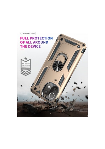 Mi 11 Lite Kılıf Sofya Yüzüklü Silikon Kapak - Gold Bzsxx00 1