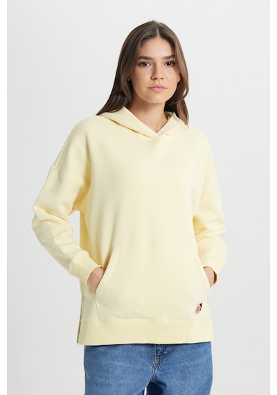 Loose Fit Rahat Kesim Kapüşonlu İçi Polarlı Sarı Sweatshirt W242706200 Sarı