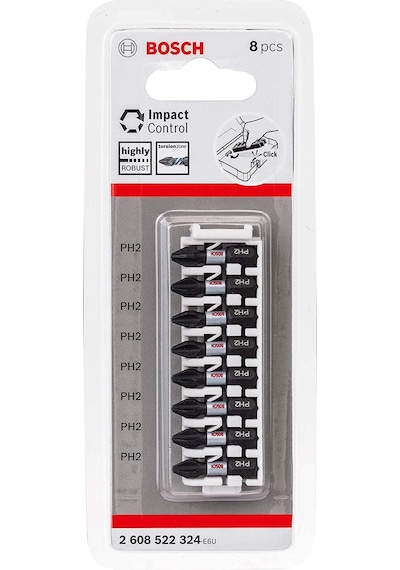 Bosch Impact Ctrl Bits Set 8'li Ph2 25 MM 2608522324