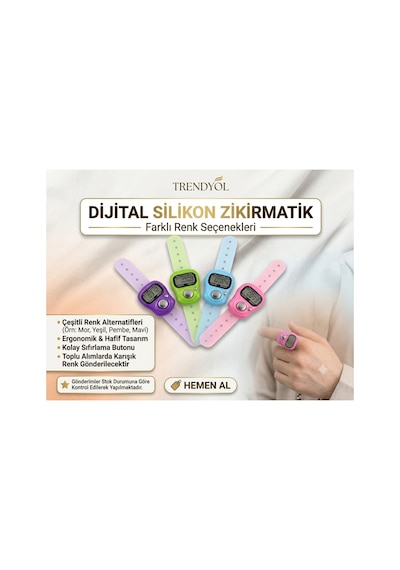 Zümra Kına Malzemeleri Dijital Silikon Zikirmatik - Zengin Renk Seçenekleri Yeşil Yeşil