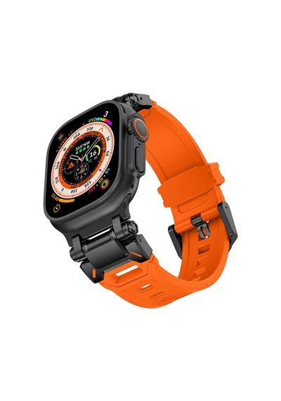Watch Ultra 49mm Krd-101 Titanyum Metal Başlıklı Silikon Kordon