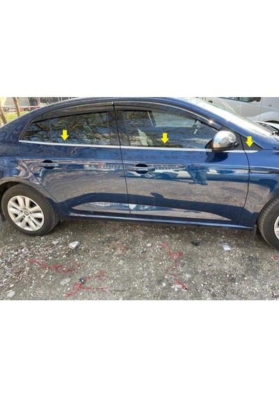 Renault Megane 4 2015-2020 P.Ç Krom Cam Çıtası 6 Parça
