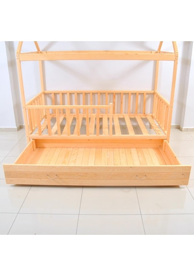 Markaawm Markaawm Montessori Çocuk Yatak Yavrulu Çekmeceli 90X190 Karyola Akçaağaç