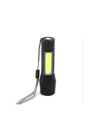 Metal Polis El Feneri Mini 3 Mod Şarjlı 3 Watt 600 Lümen M-4140 Siyah