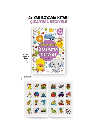 Çıkartmalı Boyama Kitabı 2 Yaş +