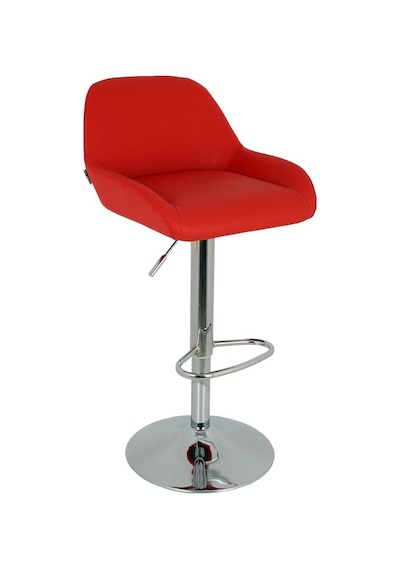 Bürocci Texas Bar Taburesi - Kırmızı Deri - 9506S0116 Çok Renkli