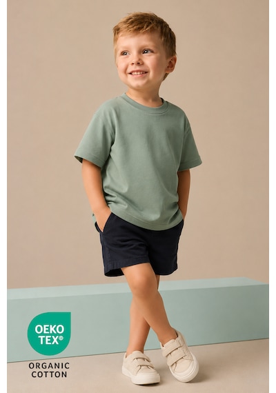Luppinos Basic 2li %100 Pamuk Bisiklet Yaka Bebek-çocuk Tshirt Set Kiremit