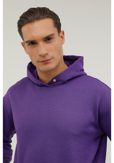 Lumberjack M-CG516 SMOOTH HOODIE 2PR Mor Erkek Sweatshirt Mor