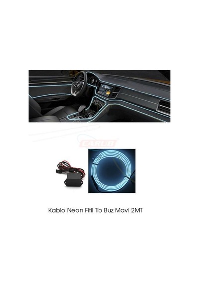 Carub İp Neon Araç İçi Torpido Ledi Esnek 2 Metre 12v Buz Mavisi Br4327558