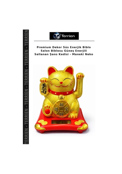 Premium Dekor Süs Enerjik Biblo Salon Biblosu Güneş Enerjili Sallanan Şans Kedisi - Maneki Neko