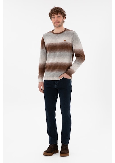 U.S. Polo Assn. Erkek Slim Fit Bisiklet Yaka Gri Melanj Kazak 50297082-VR086