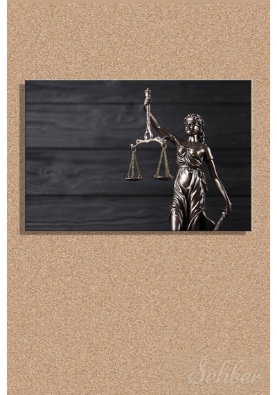 Kanvas Tablo Adalet Tanrıçası Themis Lady Justice Yatay Duvar Tablosu - 4790 Çok Renkli