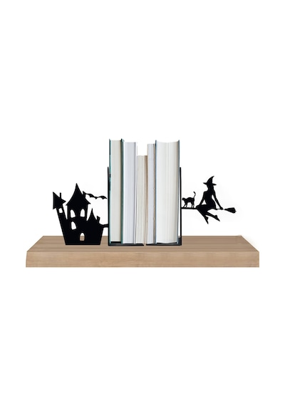 Hobi Demir Sanat Cadı Figürlü Dekoratif Metal Kitap Tutucu