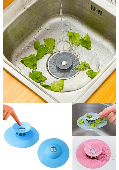 2 Kademeli Dokunmatik Lavabo Tıkacı Silikon Lavabo Gider Tıpası Plastik Diğer