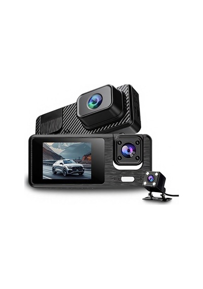 Çeşithane 3 Kameralı Araç İçi Kamera 1080p Ön Arka İç Kayıt Gece Görüşlü Dash Cam