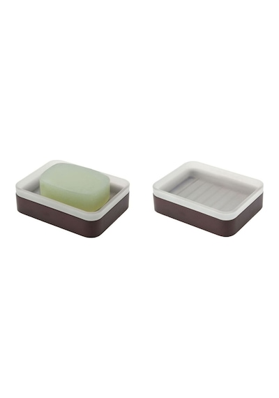 Buççin Online Mağaza Sabunluk Buz Desenli 12x8x3cm Banyo Seti Cam Kahverengi Çok Renkli