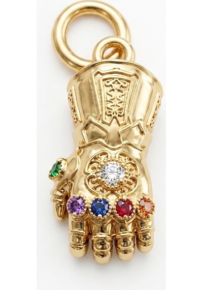 Gümüş Marvel The Avengers Infinity Gauntlet Sallantılı Charm