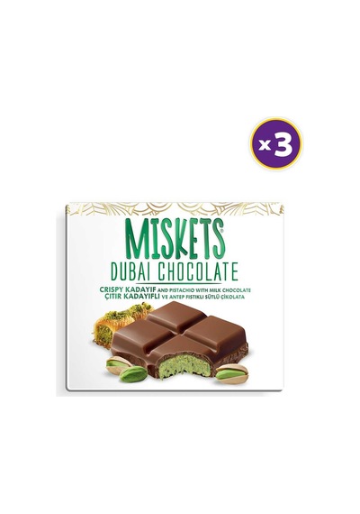 Sütlü Dubai Çikolatası 100 Gr X 3 Adet
