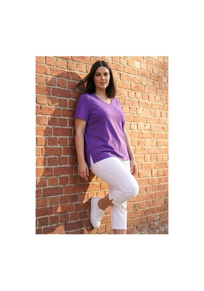 Hanezza Kadın Büyük Beden V Yaka Yanı Yırtmaçlı Pamuklu Viskon T- Shirt Serifikalı Kumaş Mor - 30798238 Mor Hanezza Kadın Büyük Beden V Yaka Yanı Yırtmaçlı Pamuklu Viskon T- Shirt Serifikalı Kumaş Mor - 30798238 Mor
