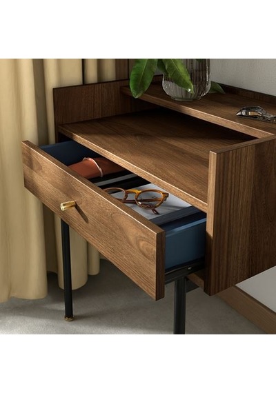 Ikea Rådmansö Komodin, Kahverengi Ceviz Görünüm, 54x38x58 Cm