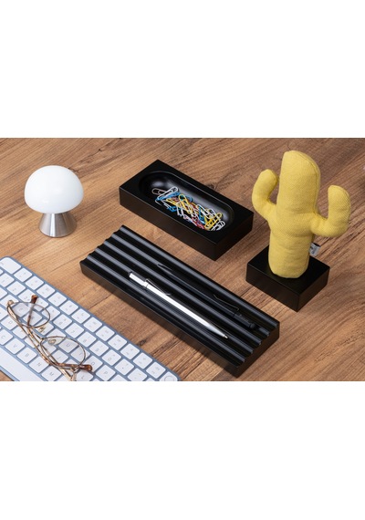 Kayigo Woody Siyah Üçlü Ofis Seti - Sarı Cactus
