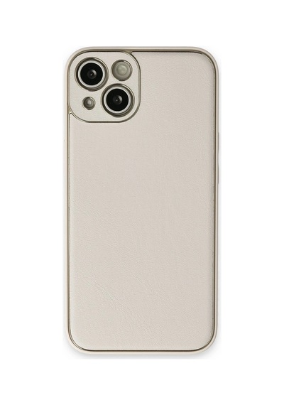 Newface - 384 - Apple iPhone Uyumlu 14 Plus Kılıf Coco Deri Silikon Kapak - Ece-umay - - Beyaz