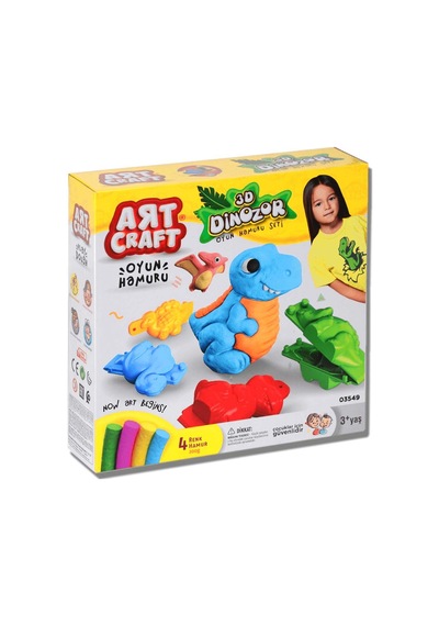 Dede 3d Dinozor Oyun Hamuru Seti Çok  Renkli