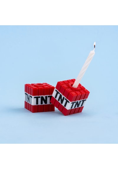 Minecraft Tnt Mumluk 2 Li Blok Mumluk Seti Doğum Günü Pastası Süsü Parti Aksesuar