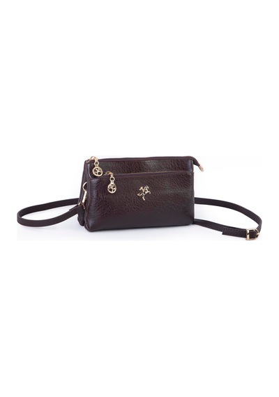 Nas Bag Kadın Çapraz Ve Clutch Çanta Bilek Ve Çapraz Askılı 24x15 Cm Kahve Victoria