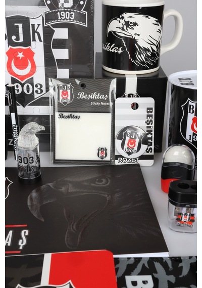 Lisanslı Beşiktaş 42 Parça Hobi Kırtasiye Seti Kupa,puzzle,boya Kalemi Altın