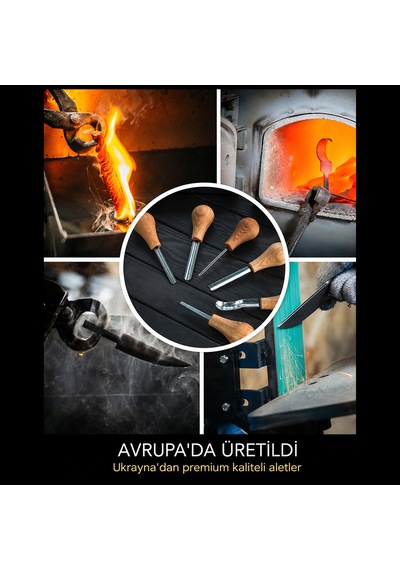 Beavercraft Sc05 6 Parça Avuç İçi Iskarpela Seti Ahşap Oyma Bıçak Keski Takımı
