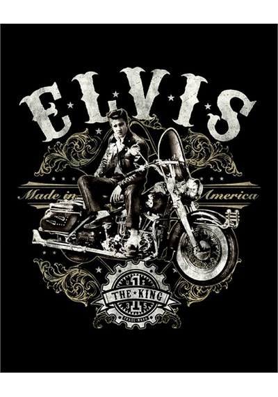 Zepplin Giyim Elvis Made In America Büyük Sırt Patch Yama Siyah