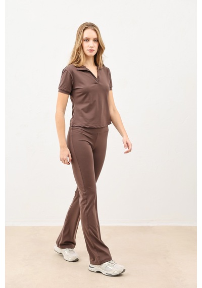 Antioch Polo Yaka Kadın T-shirt Kahve