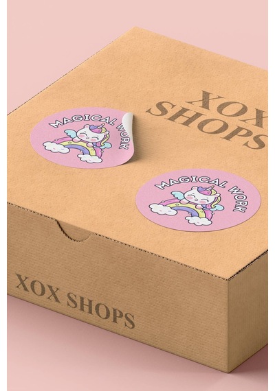 Magical Work Unicorn Gökkuşağı Sticker 3x3cm St2217 Çok Renkli