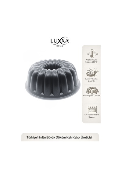 Leona Döküm Kek Kalıbı 25cm Siyah Siyah