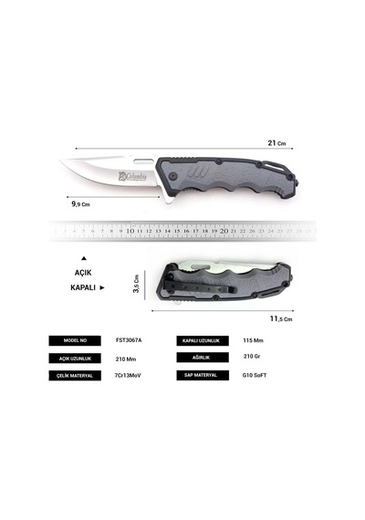 Columbia Company Fst-3067-a Çelik Kamp Bıçağı Çok Renkli