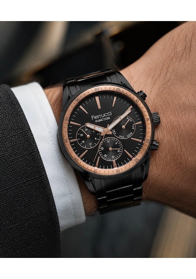 Ferrucci Fc36138 Delüx Serisi Çelik Kordon Ve Kasa Fonksiyonlu Erkek Kol Saati+%100 Deri&hematit Bileklik Rose Gold Ferrucci Fc36138 Delüx Serisi Çelik Kordon Ve Kasa Fonksiyonlu Erkek Kol Saati+%100 Deri&hematit Bileklik Rose Gold