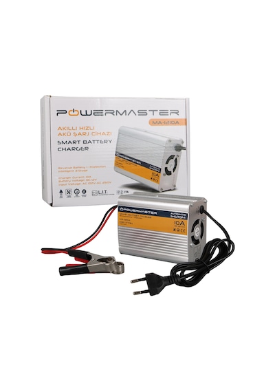 Ayt Powermaster Ma-1210a 12 Volt 10 Amper Akıllı Hızlı Akü Şarj Cihazı Oto Araç Motosiklet Karavan Analog Amper Göstergeli