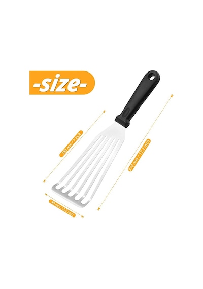 Balık Spatulası Paslanmaz Çelik Biftek Spatula 18 Cm Beyaz