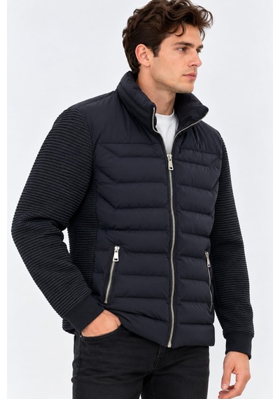 Tiger Force Slim Fit Erkek Kolu Triko Mont 7818 Lacivert