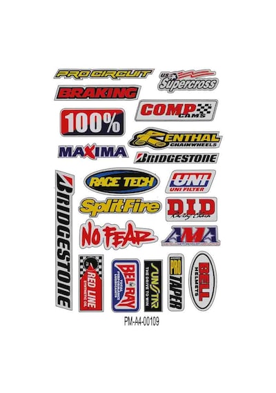 Motosiklet Sponsor Ekipman Kask Motorsiklet Sticker Seti 01