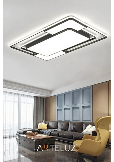 Dikdörtgen Model Modern Plafonyer Avize 90x60 Cm Çok Renkli