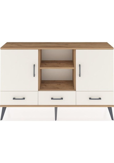 Arges Konsol 6 Raflı 3 Çekmeceli 3 Kapaklı 132x30x83 Çam-aytaşı/aytaşı Aytaşı/aytaşı
