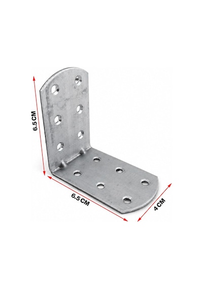 L Demir Köşebent 40x65x65 Mm Oval Başlı 25 Adet Set Dayanıklı Bağlantı Mobilya Raf Aparatı 2 Adet Beyaz Kapı Stoperi Model