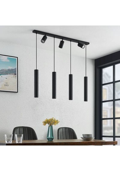 Rsylight Masa Üstü 7 Li Led Avize Siyah Led Spot Bar Ve Tezgah Üstü Led Avize Panasonıc Günışığı Ampullü Siyah