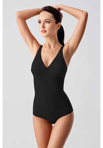 Cotonhause Kadın Korse Body Tüm Vücut Şekillendirici Toparlayıcı Askılı Siyah 369605 Sıyah