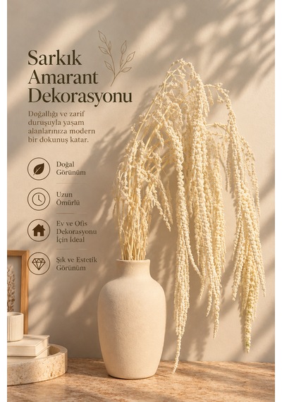 Şelale Formlu Sarkık Amarantus Çiçeği Krem